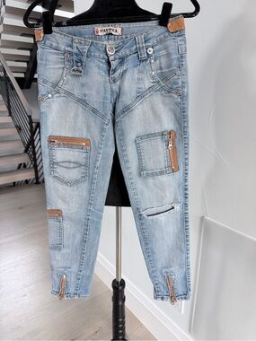 Vintage Y2K Payota Jeans Low waist Light Wash Zip-Accent Women's Jeans size 0